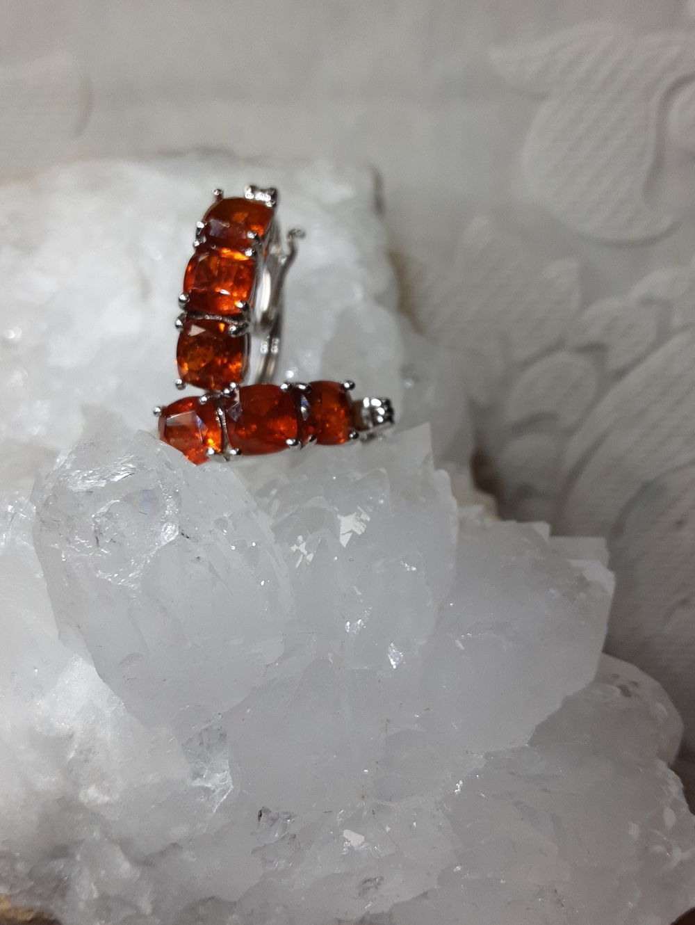 925 Orange Kyanite Hoop Earrings. PRICE IS FIRM.